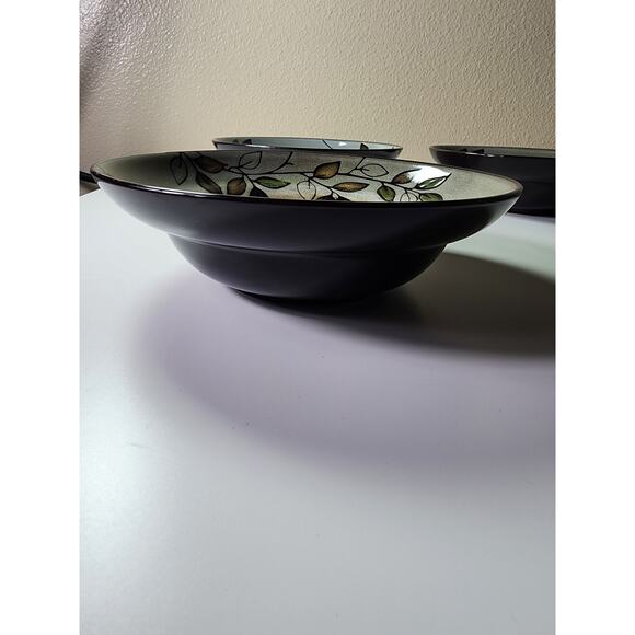 PFALTZGRAFF Rustic Leaves Brown Blue Deep Stoneware 8 1/2" Bowls- Set of 4 - Picture 5 of 8